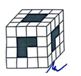 Cho một khối lập phương bằng gỗ gồm 4 × 4 × 4 khối lập phương nhỏ 1cm3. Phần (ảnh 1)