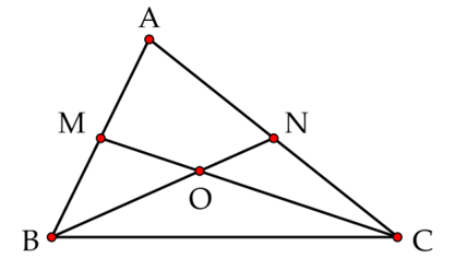 Cho tam giác ABC . Lấy M và N lần lượt là trung điểm của cạnh AB và AC, nối M với (ảnh 1)