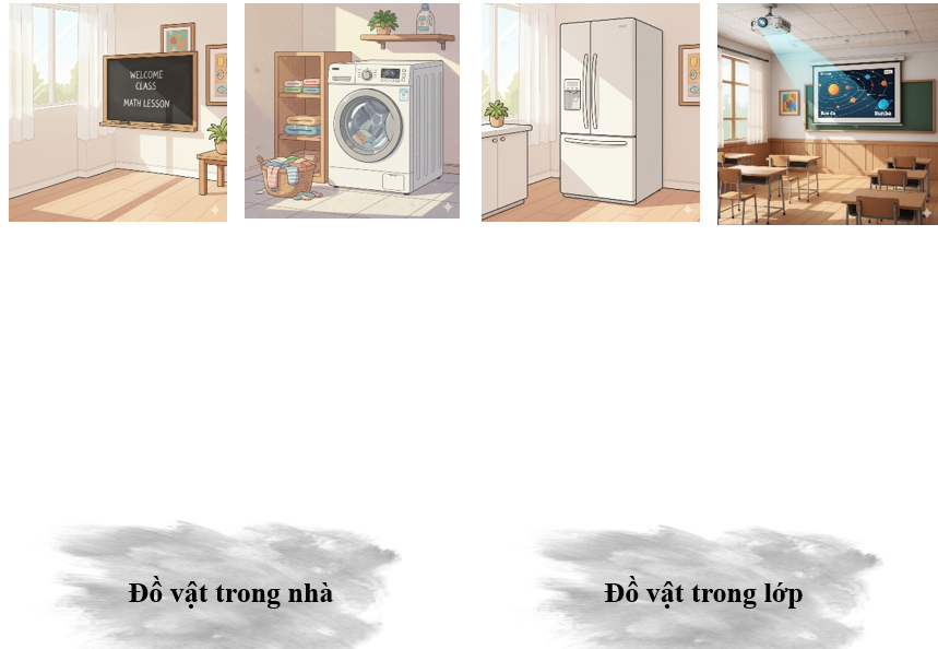 f) Nối để phân loại các đồ vật sau:  (ảnh 1)