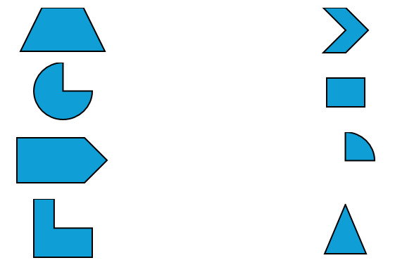 Nối hai miếng bìa để ghép được hình tròn, hình vuông, hình tam giác hoặc hình chữ nhật: (ảnh 1)