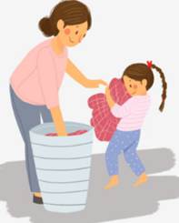 A person and a child putting clothes in a trash can
AI-generated content may be incorrect.