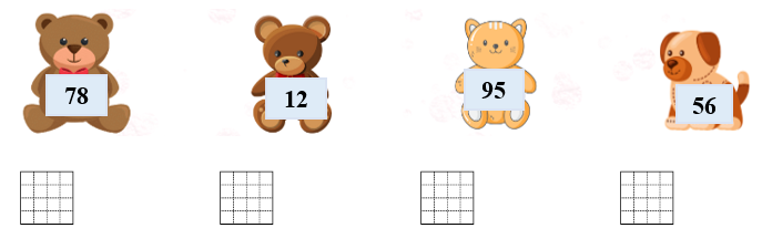 Đánh dấu × vào đồ vật có:  a) Số bé nhất  b) Số lớn nhất (ảnh 2)