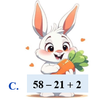 Khoanh vào chữ cái trước phép tính có kết quả là số bé nhất có hai chữ số (ảnh 3)