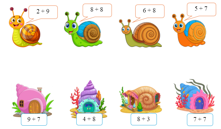 Toán lớp 2 Cánh diều Bảng cộng (có nhớ) trong phạm vi 20 nối (ảnh 1)