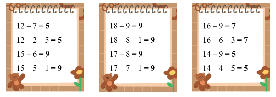 Toán lớp 2 Cánh diều Phép trừ (có nhớ) trong phạm vi 20 có đáp án Tính nhẩm: (ảnh 2)