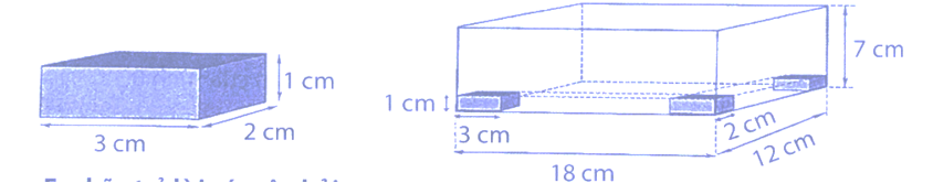 Các miếng đường có dạng hình hộp chữ nhật với chiều dài 3 cm, chiều rộng 2 cm (ảnh 1)