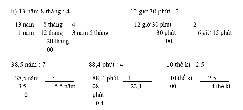 Đặt tính rồi tính: a) 10 năm 9 tháng × 2 (ảnh 2)
