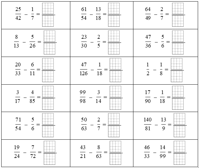 Phép trừ phân số 5/6 - 2/3 = (ảnh 2)
