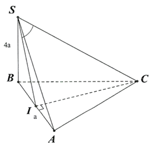 Cho hình chóp S.ABC có đáy là tam giác đều cạnh a,SB vuông góc (ABC) và SB = 4a. Tính góc giữa đường thẳng SC và mặt phẳng (SAB)? (ảnh 1)