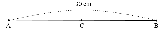 c) C là trung điểm là trung điểm của đoạn thẳng AB. Vậy độ dài đoạn thẳng AC là: (ảnh 1)