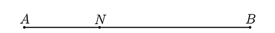 Cho đoạn thẳng \(AB = 6{cm}) Lấy điểm \(N\) thuộc đoạn thẳng (ảnh 1)