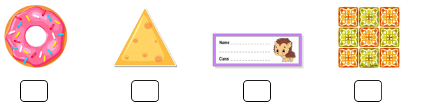 Điền dấu √ vào đồ vật hình tròn và dấu × vào đồ vật hình chữ nhật. (ảnh 1)