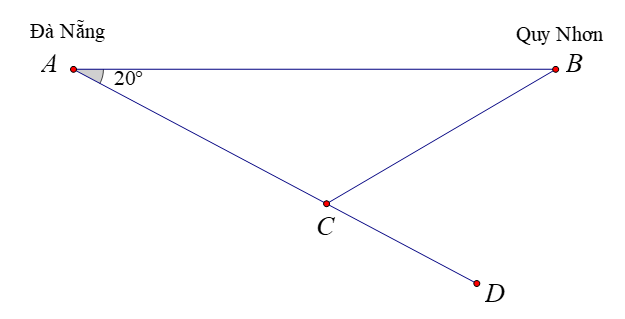 Một tàu vận tải xuất phát từ cảng Đà Nẵng đi đến cảng Quy Nhơn, cách nhau 180 hải lý. Do ảnh (ảnh 1)