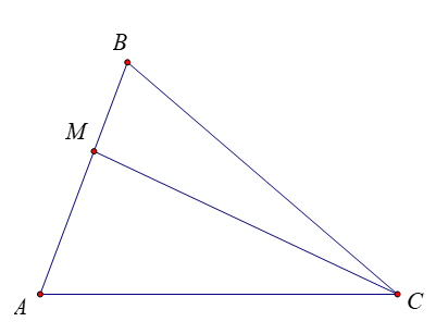Cho tam giác ABC  có  AB =a , AC = 2a, góc A= 60 độ.  (ảnh 1)