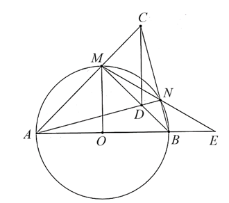 Cho đường tròn tâm \(O\) đường kính \[AB\] và \(M\) là điểm chính giữa của cung (ảnh 1)