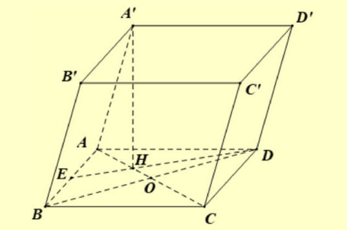 Cho lăng trụ ABCD.A'B'C'D' có đáy ABCD là hình thoi cạnh a (ảnh 1)
