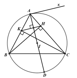 A diagram of a triangle with lines and points

Description automatically generated