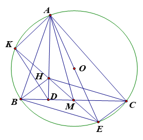 Cho đường tròn \(\left( O \right)\) có dây cung \(BC\) cố định và không đi qua tâm (ảnh 2)