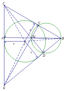Cho tam giác ABC vuông tại A, trên cạnh AB lấy điểm M (M khác A, M khác B) (ảnh 3)