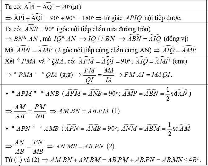 Cho đường tròn ( {O;R} có đường kính \(AB\). Lấy điểm \(I\) bất kỳ thuộc đoạn thẳng (ảnh 2)