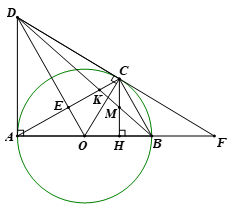 Cho đường tròn tâm \(O\) đường kính \(AB\). Trên đường tròn (ảnh 1)