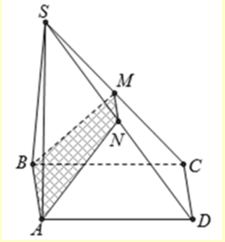 Cho hình chóp S.ABCD có đáy ABCD là hình chữ nhật. (ảnh 1)
