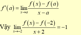 Cho hàm số y = f(x)  đạo hàm thỏa mãn f'(-2) = -1 (ảnh 2)