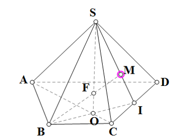 Cho hình chóp S.ABCD, đáy ABCD là hình thang có hai đáy là AD và BC (ảnh 1)