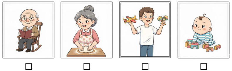 a) Đánh dấu ☑ vào hình ảnh có em bé. (ảnh 1)