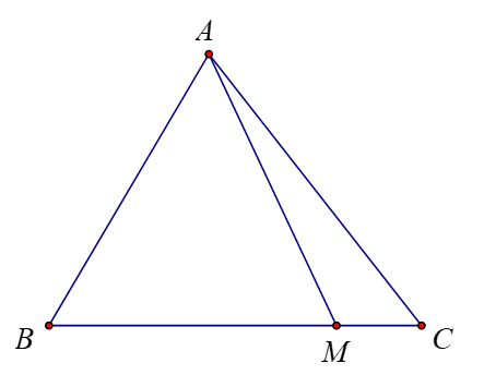 Cho tam giác \(ABC\). Gọi \(M\) là điểm trên cạnh \(BC\) sao cho (ảnh 1)
