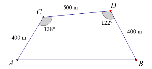 Trên đoạn đường hành trình giữa hai điểm A và B có một ngọn núi, chính vì vậy đã phải đi theo (ảnh 1)