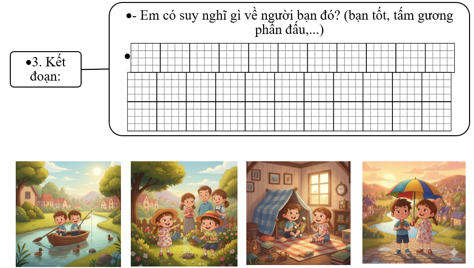 Đề bài số 5: Em hãy viết đoạn văn nói về tình cảm của em đối với một người bạn hàng xóm mà em yêu quý.   (ảnh 4)