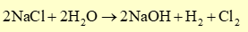 Phương trình điện phân nước muối trong máy điện phân là (ảnh 1)