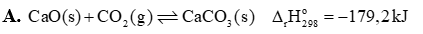 Phương trình nhiệt hóa học phản ứng nhiệt phân đá vôi ở điều kiện chuẩn là (ảnh 3)