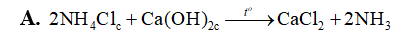 Phản ứng nào dưới đây biểu diễn phương pháp điều chế ammonia trong phòng thí nghiệm? (ảnh 3)
