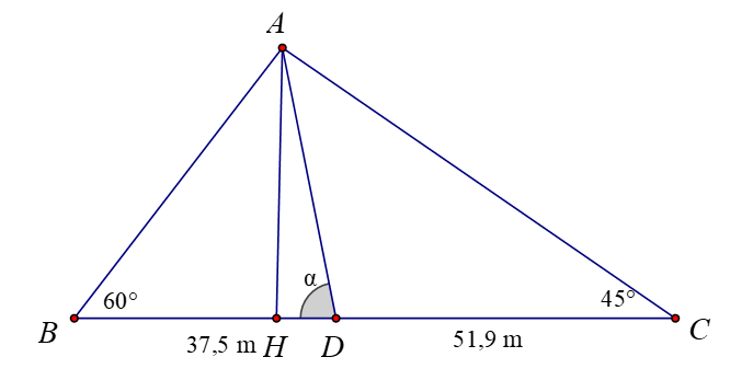 Một ngôi tháp nghiêng về phía Tây một góc α so với phương ngang của mặt đất. (ảnh 1)