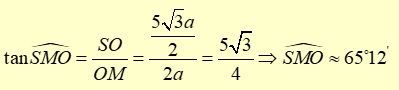 Cho hình chóp tứ giác S.ABCD có đáy là hình chữ nhật với: AB = 4a,AD = 3a (ảnh 1)