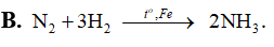 Phản ứng nào dưới đây biểu diễn phương pháp điều chế ammonia trong phòng thí nghiệm? (ảnh 4)