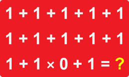 A red background with white numbers and symbols

Description automatically generated
