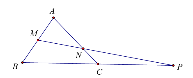 Cho tam giác ABC  có AB = 2, AC = 3 , góc BAC = 60 độ. (ảnh 1)