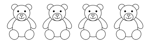 Tô màu để có 3 chú gấu bông: (ảnh 1)