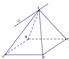 Cho hình chóp S.ABCD có đáy ABCD là hình bình hành. (ảnh 1)