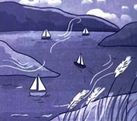 A drawing of boats on a lake

AI-generated content may be incorrect.