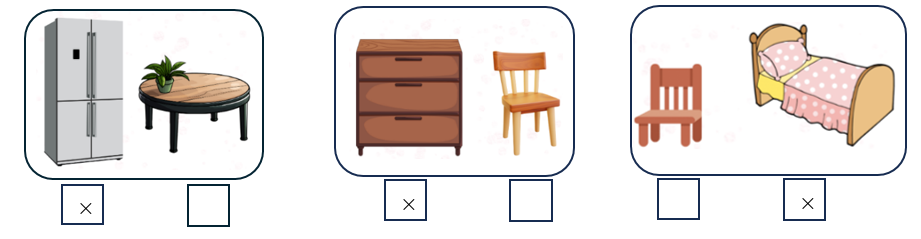 Đánh dấu × vào các đồ vật cao hơn: (ảnh 2)