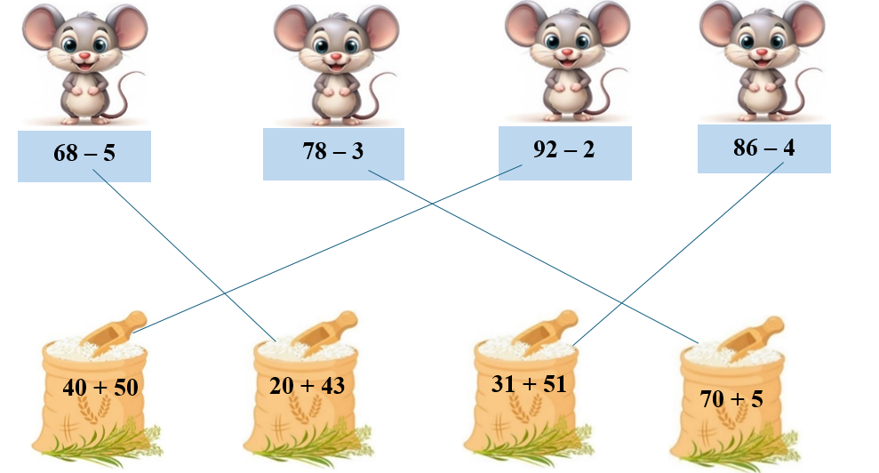 Nối các phép tính có kết quả bằng nhau. (ảnh 2)