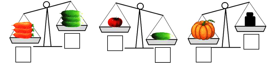 Điền dấu (x) vào ô trống dưới đồ vật nặng hơn. (ảnh 1)
