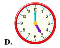 Đồng hồ nào dưới đây chỉ 17 giờ? (ảnh 5)