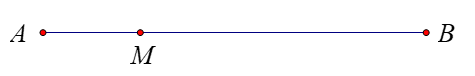 Cho đoạn thẳng \(AB\). Lấy điểm \(M\) thuộc đoạn thẳng \(AB\) sao cho  (ảnh 1)