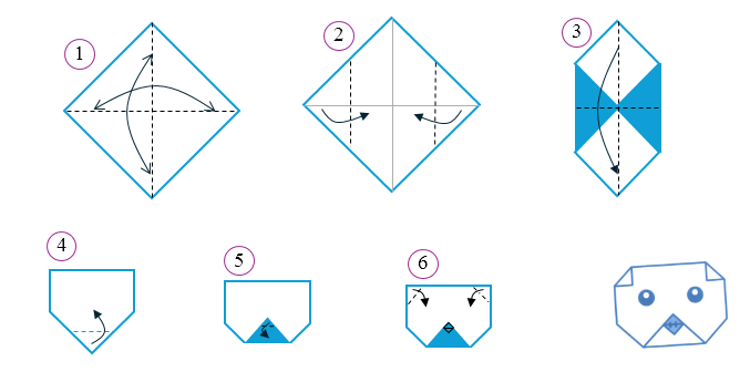 Thực hành gấp giấy theo hướng dẫn: (ảnh 1)