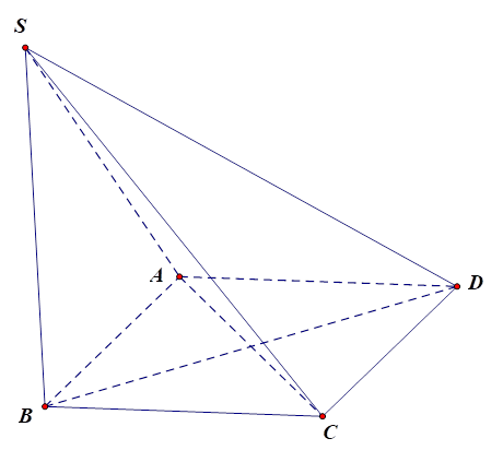 Cho hình chóp S.ABCD có đáy ABCD là hình thoi và SB vuông góc với mặt phẳng (ABCD). Mặt phẳng nào sau đây vuông góc với mặt phẳng (SBD)? (ảnh 1)